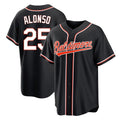 Punc B.Orioles #25 Pete Alonso Player Black Out Home Game Stitched Jerseys