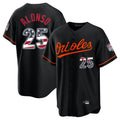 Punc B.Orioles #25 Pete Alonso Player Black USA 250 Fourth of July Home Game Stitched Jerseys