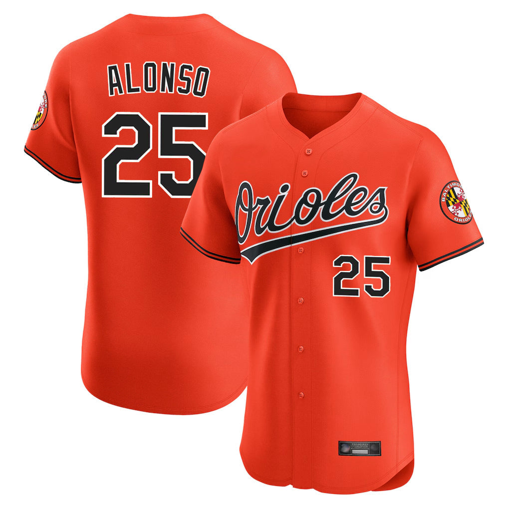 Punc B.Orioles #25 Pete Alonso Player Orange Limited Elite Home Game Stitched Jerseys