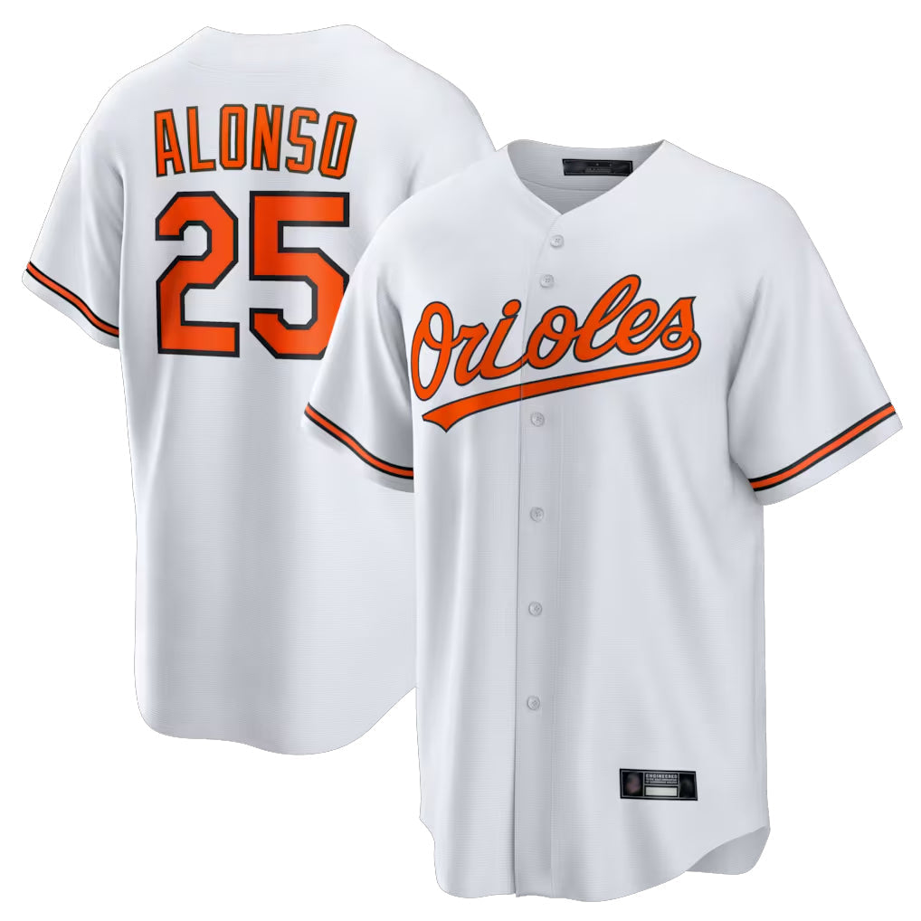 Punc B.Orioles #25 Pete Alonso Player White Home Game Stitched Jerseys