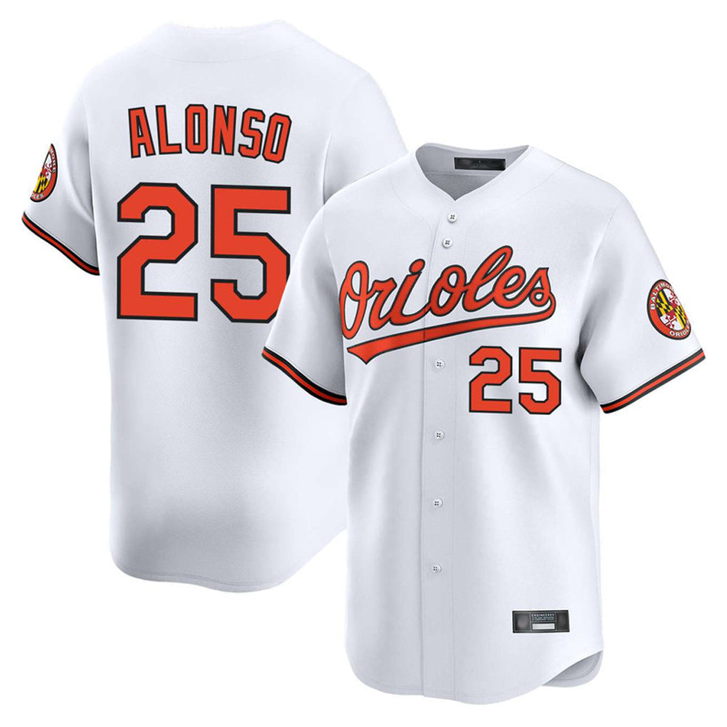 Punc B.Orioles #25 Pete Alonso Player White Limited Home Game Stitched Jerseys