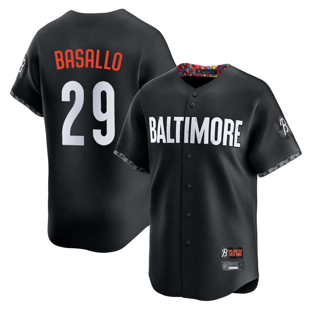 Punc B.Orioles #29 Samuel Basallo Player Black City Connect Limited Home Game Stitched Jerseys