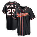 Punc B.Orioles #29 Samuel Basallo Player Black Out Home Game Stitched Jerseys