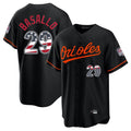 Punc B.Orioles #29 Samuel Basallo Player Black USA 250 Fourth of July Home Game Stitched Jerseys