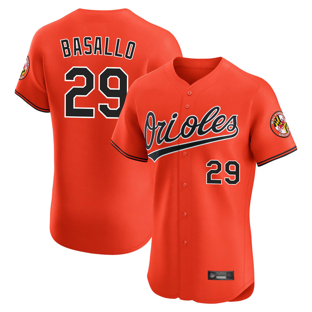 Punc B.Orioles #29 Samuel Basallo Player Orange Limited Elite Home Game Stitched Jerseys