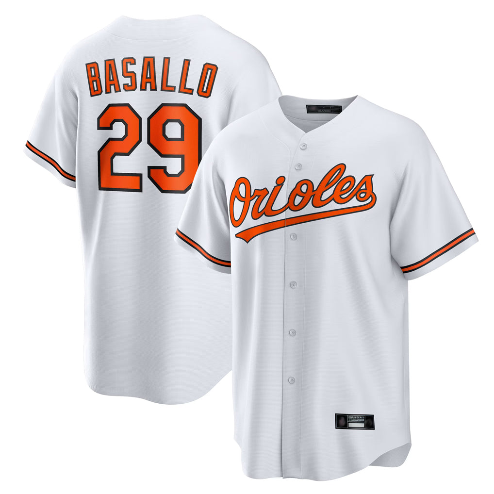 Punc B.Orioles #29 Samuel Basallo Player White Home Game Stitched Jerseys