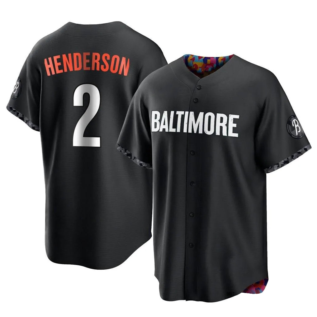 Punc B.Orioles #2 Gunnar Henderson Player Black City Connect Home Game Stitched Jerseys