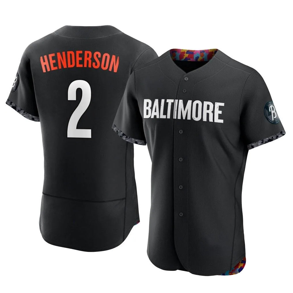 Punc B.Orioles #2 Gunnar Henderson Player Black City Connect Limited Elite Home Game Stitched Jerseys
