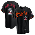 Punc B.Orioles #2 Gunnar Henderson Player Black USA 250 Fourth of July Home Game Stitched Jerseys