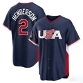 Punc B.Orioles #2 Gunnar Henderson Player Navy USA 2026 World Classic Home Game Stitched Jerseys