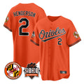 Punc B.Orioles #2 Gunnar Henderson Player Orange 30th Anniversary of 2131 Home Game Stitched Jerseys
