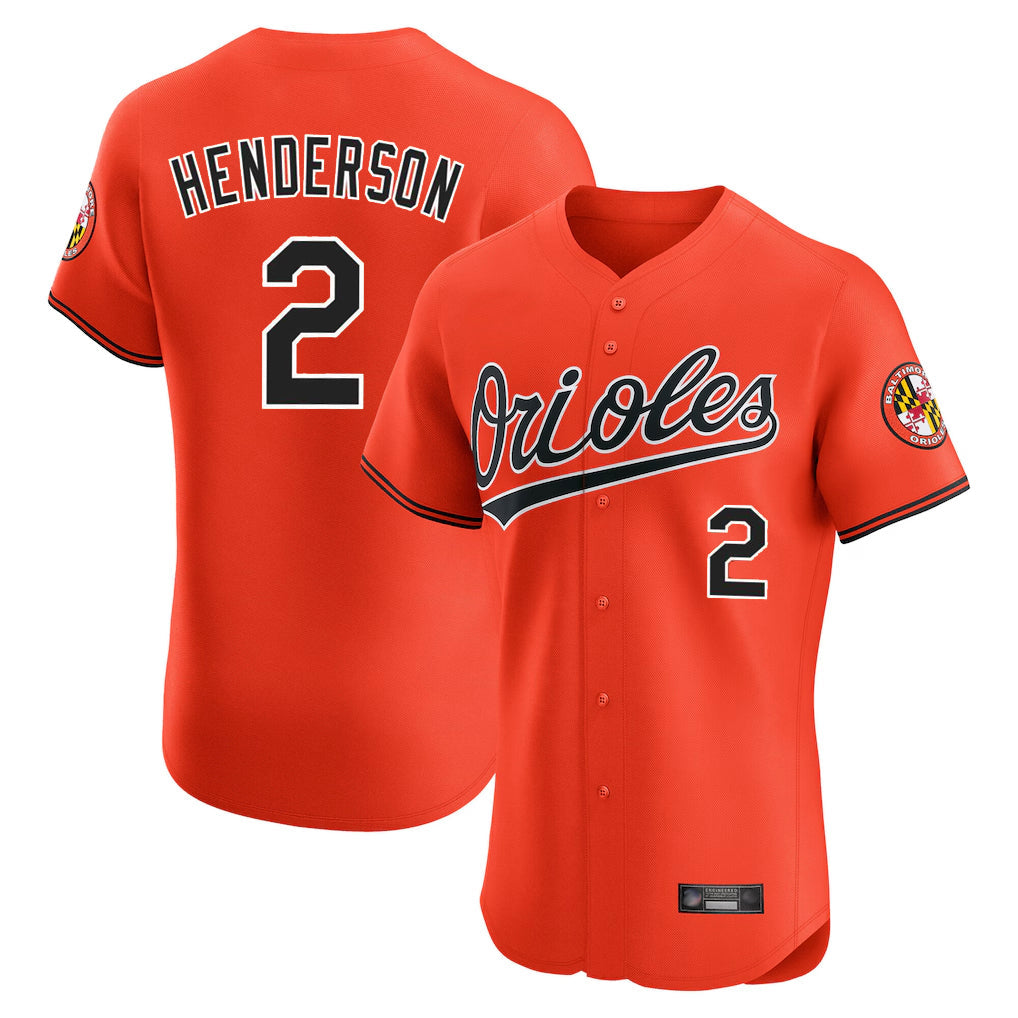 Punc B.Orioles #2 Gunnar Henderson Player Orange Limited Elite Home Game Stitched Jerseys