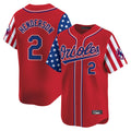 Punc B.Orioles #2 Gunnar Henderson Player Red Independence Day Vapor Premier Limited Home Game Stitched Jerseys