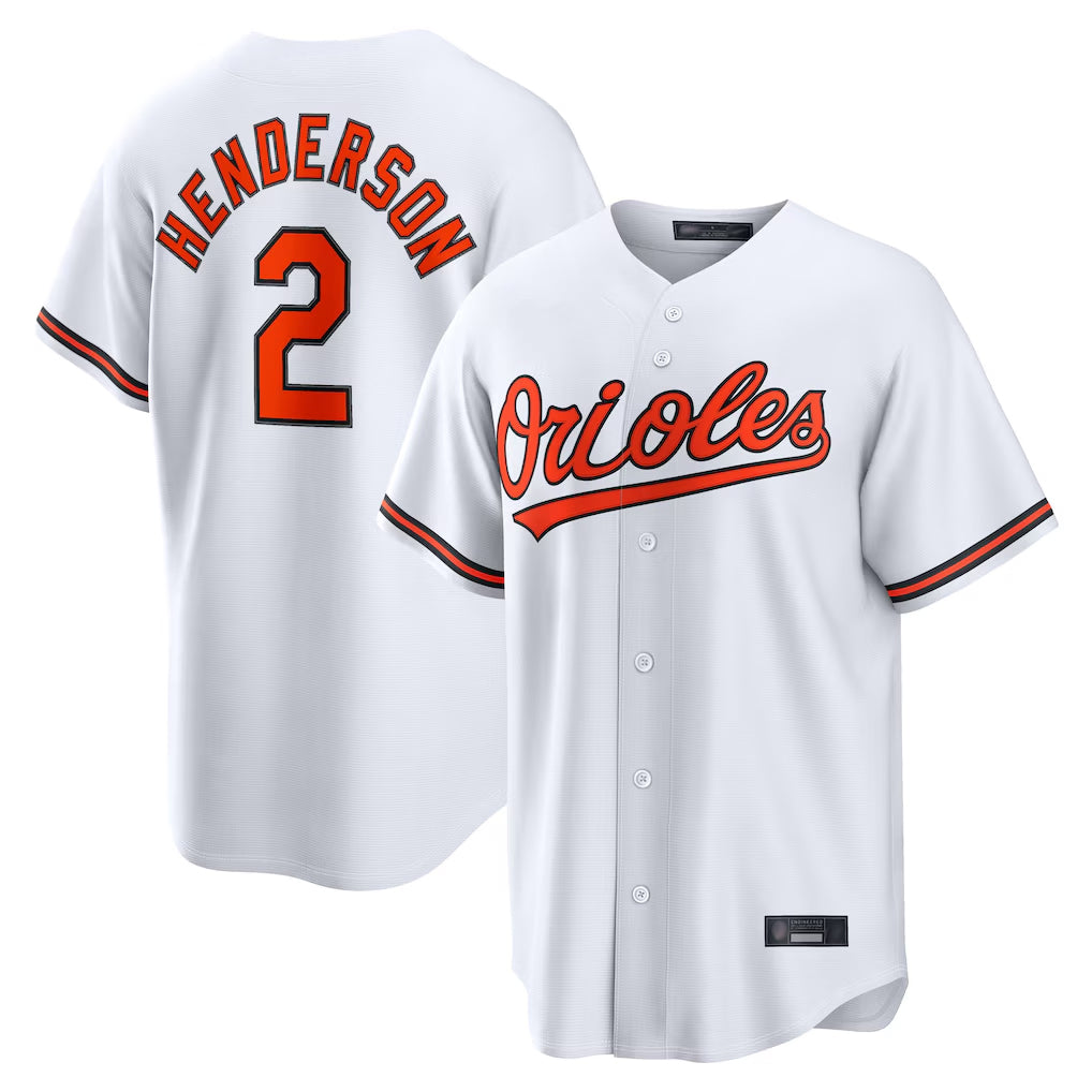 Punc B.Orioles #2 Gunnar Henderson Player White Home Game Stitched Jerseys