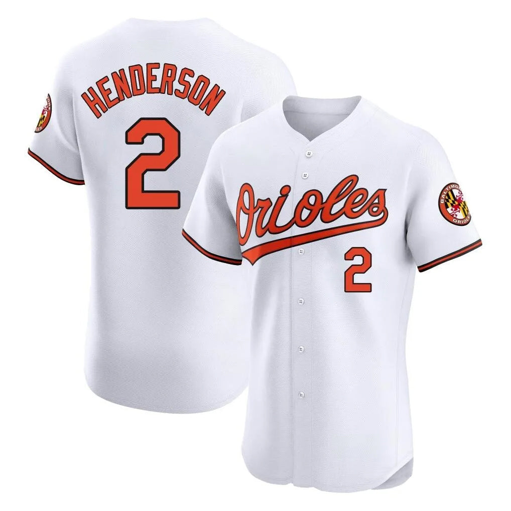 Punc B.Orioles #2 Gunnar Henderson Player White Limited Elite Home Game Stitched Jerseys