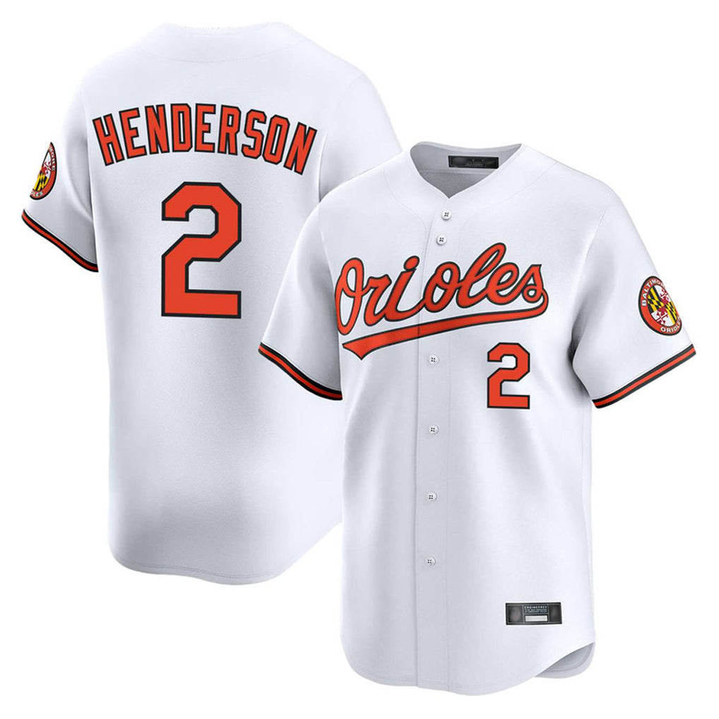 Punc B.Orioles #2 Gunnar Henderson Player White Limited Home Game Stitched Jerseys