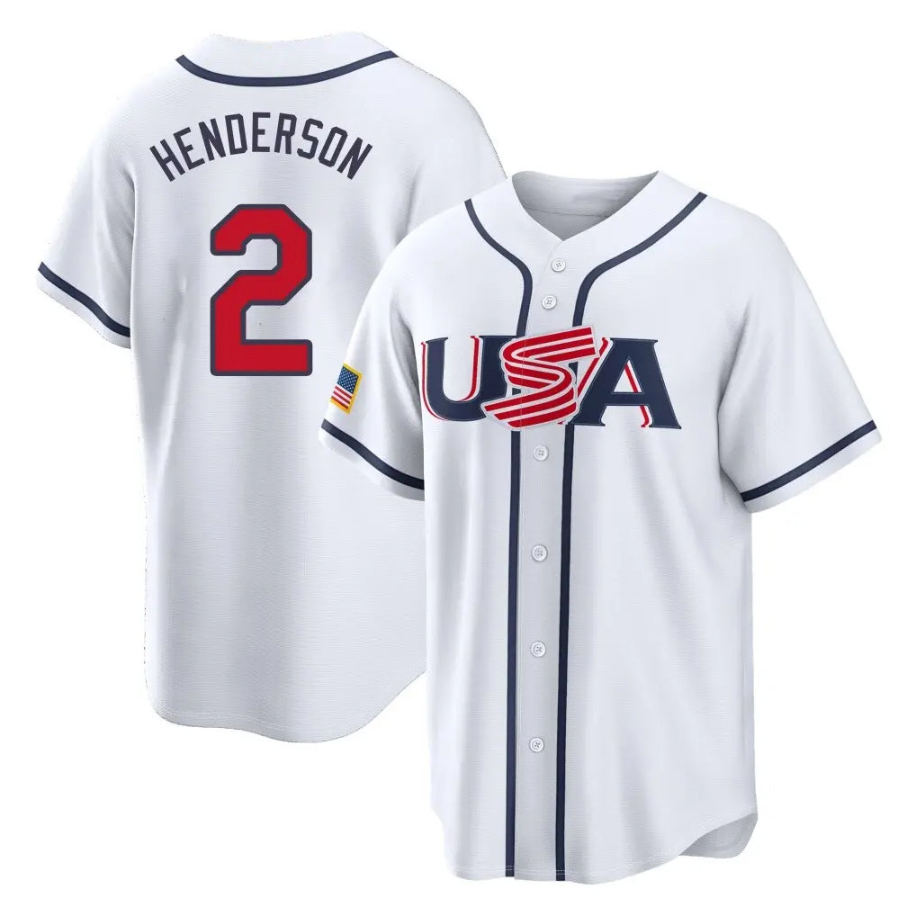 Punc B.Orioles #2 Gunnar Henderson Player White USA 2026 World Classic Home Game Stitched Jerseys