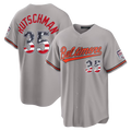 Punc B.Orioles #35 Adley Rutschman Gray USA 250 Fourth of July Road Stadium Jersey