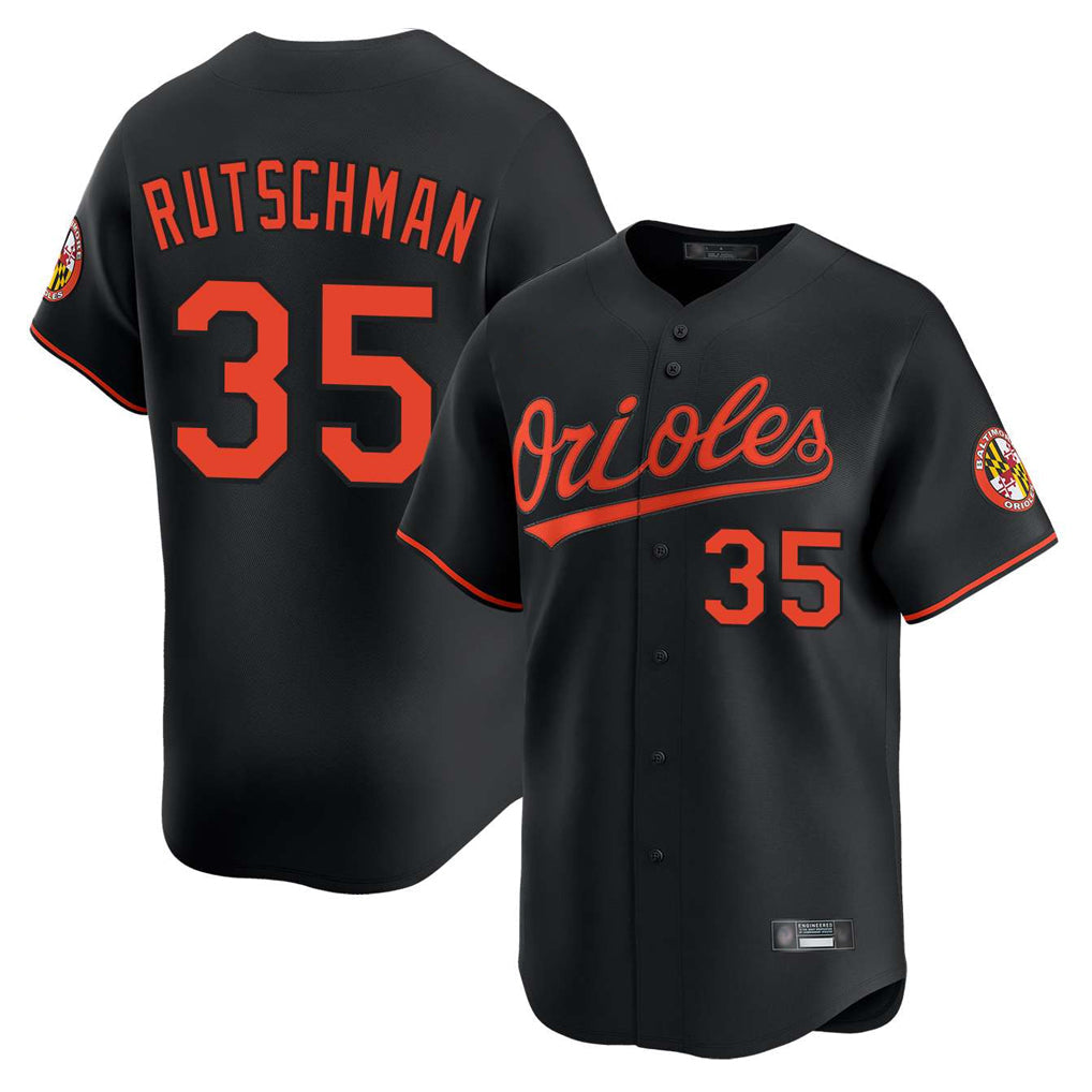 Punc B.Orioles #35 Adley Rutschman Black Limited Home Game Stitched Jerseys