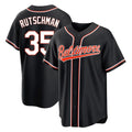Punc B.Orioles #35 Adley Rutschman Black Out Home Game Stitched Jerseys
