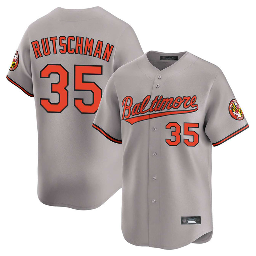 Punc B.Orioles #35 Adley Rutschman Gray Limited Home Game Stitched Jerseys