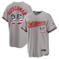 Punc B.Orioles #35 Adley Rutschman Gray USA 250 Fourth of July Home Game Stitched Jerseys