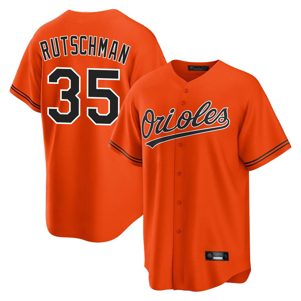 Punc B.Orioles #35 Adley Rutschman Orange Home Game Stitched Jerseys