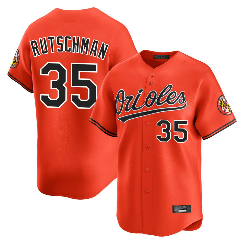 Punc B.Orioles #35 Adley Rutschman Orange Limited Home Game Stitched Jerseys