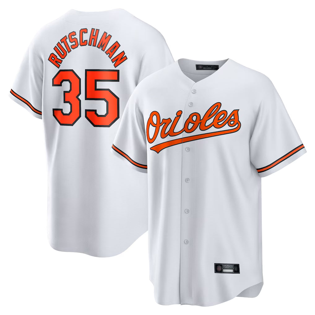 Punc B.Orioles #35 Adley Rutschman White Home Game Stitched Jerseys