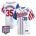 Punc B.Orioles #35 Adley Rutschman White USA 250 Independence Day Vapor Premier Home Game Stitched Jerseys