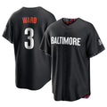 Punc B.Orioles #3 Taylor Ward Player Black City Connect Home Game Stitched Jerseys