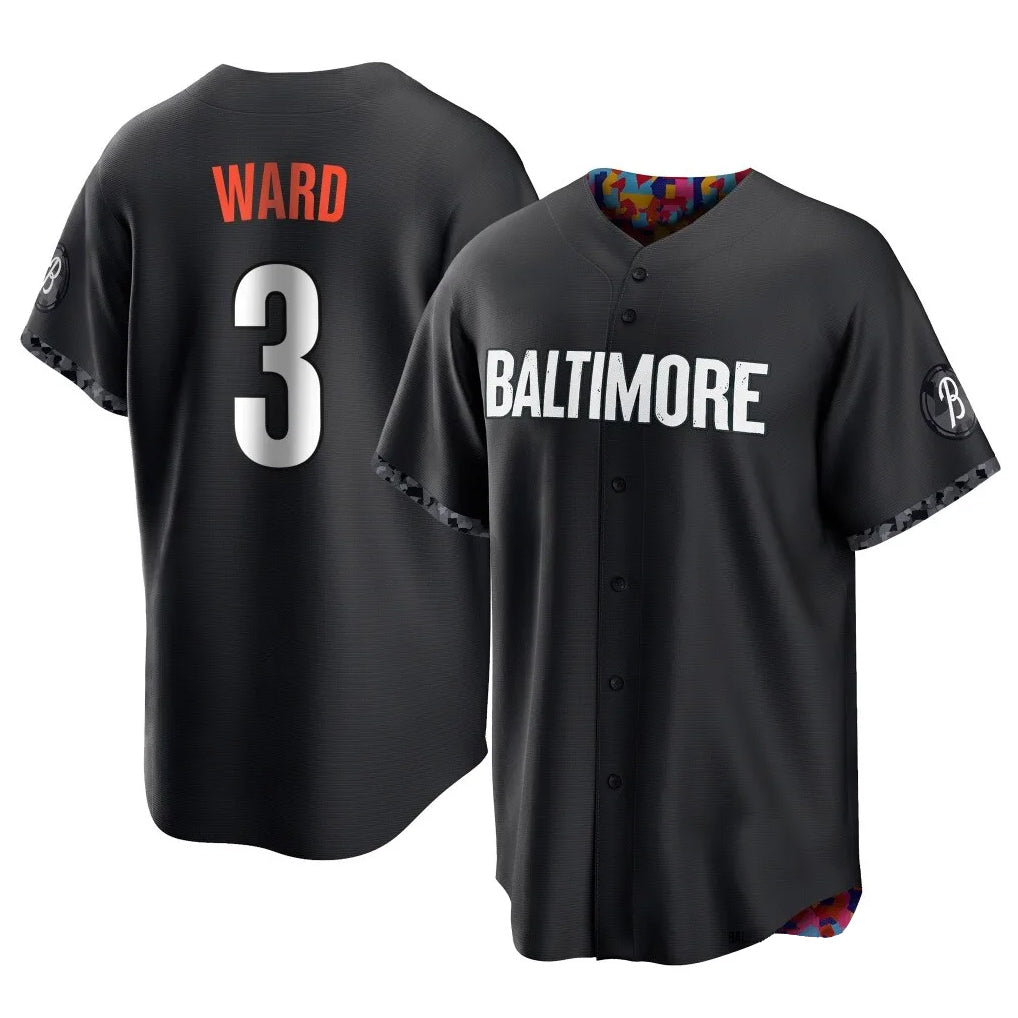 Punc B.Orioles #3 Taylor Ward Player Black City Connect Home Game Stitched Jerseys