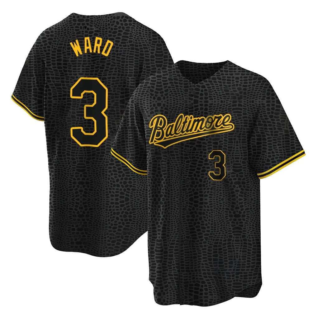 Punc B.Orioles #3 Taylor Ward Player Black Snake Skin City Home Game Stitched Jerseys