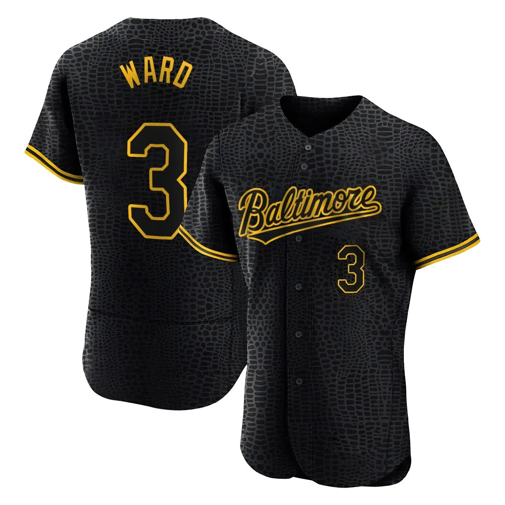 Punc B.Orioles #3 Taylor Ward Player Black Snake Skin City Limited Elite Home Stitched Jerseys