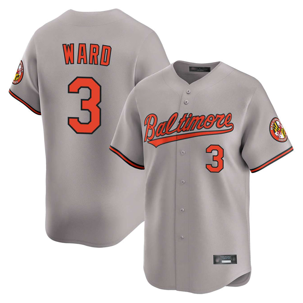 Punc B.Orioles #3 Taylor Ward Player Gray Limited Home Game Stitched Jerseys