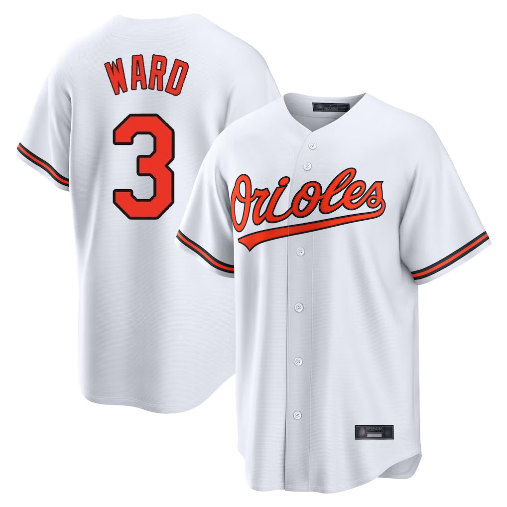 Punc B.Orioles #3 Taylor Ward Player White Home Game Stitched Jerseys