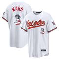 Punc B.Orioles #3 Taylor Ward Player White USA 250 Fourth of July Home Game Stitched Jerseys