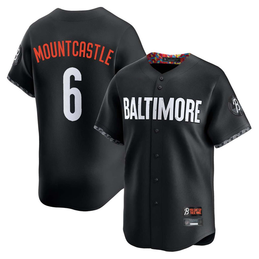 Punc B.Orioles #6 Ryan Mountcastle Player Black City Connect Limited Home Game Stitched Jerseys
