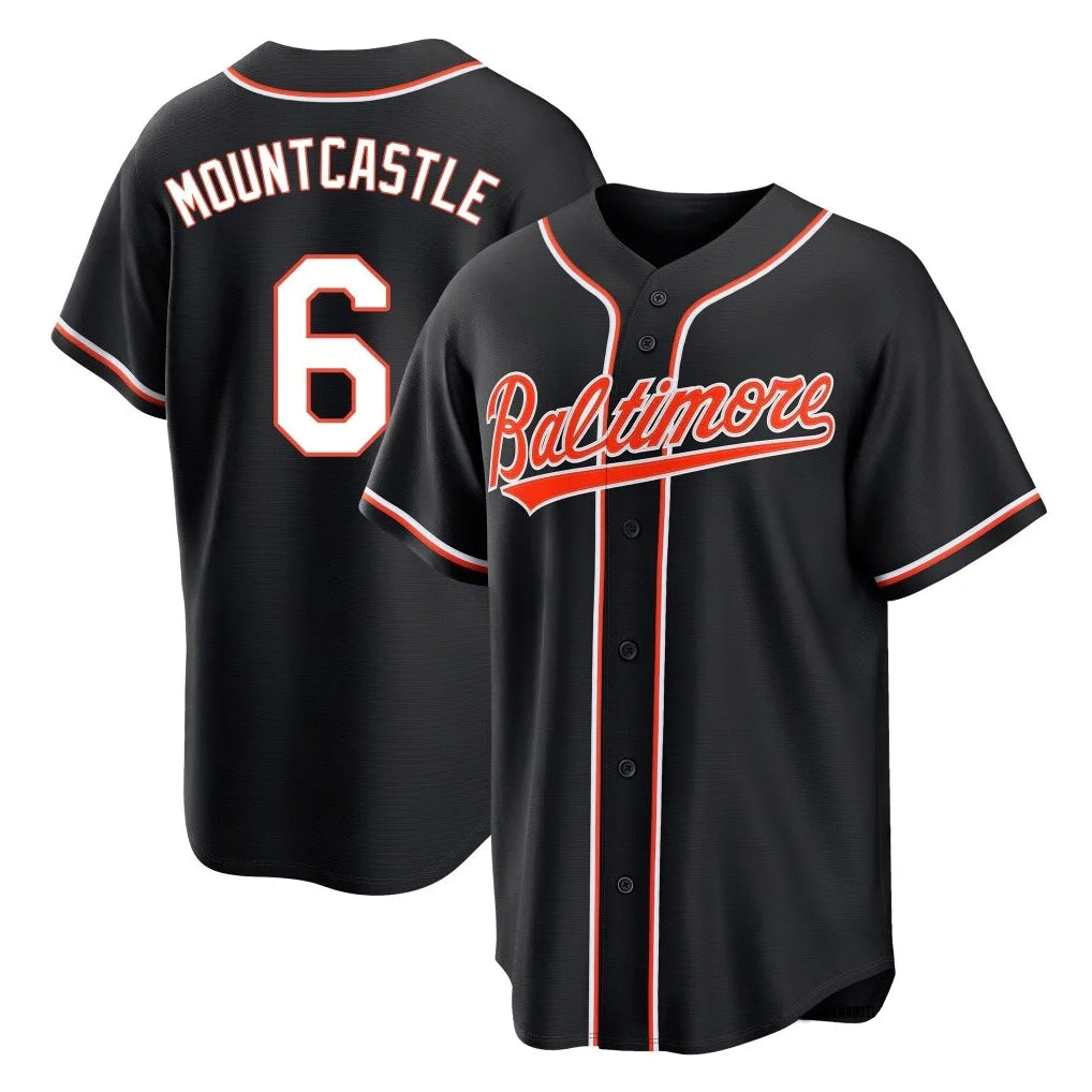 Punc B.Orioles #6 Ryan Mountcastle Player Black Out Home Game Stitched Jerseys