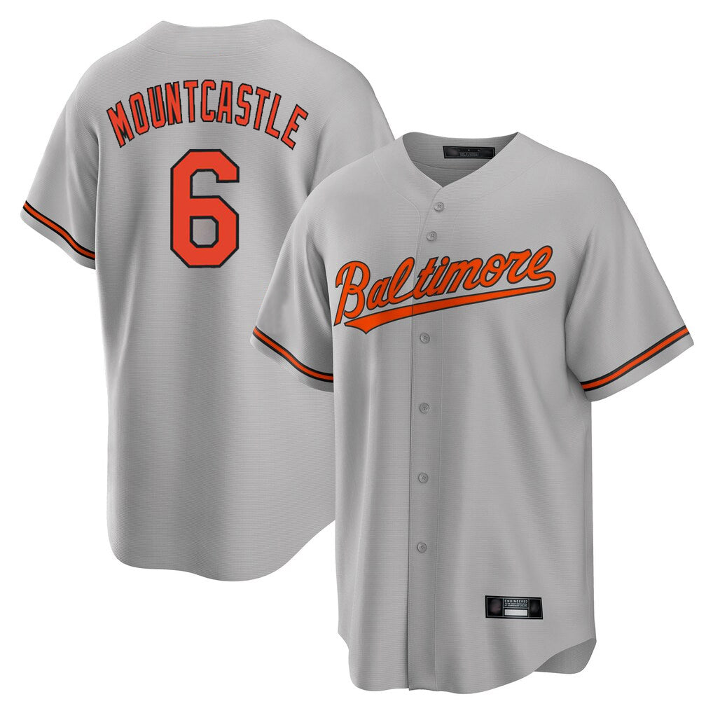 Punc B.Orioles #6 Ryan Mountcastle Player Gray Home Game Stitched Jerseys