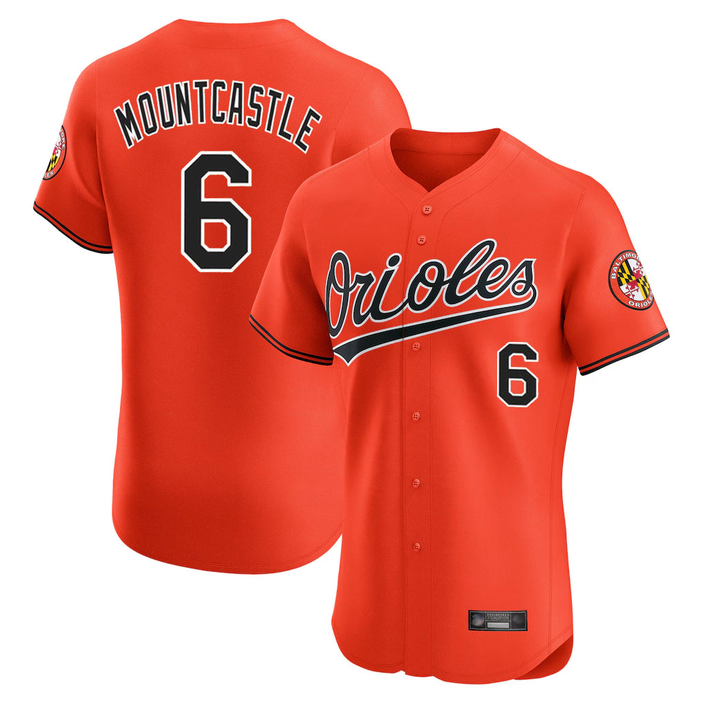 Punc B.Orioles #6 Ryan Mountcastle Player Orange Limited Elite Home Game Stitched Jerseys
