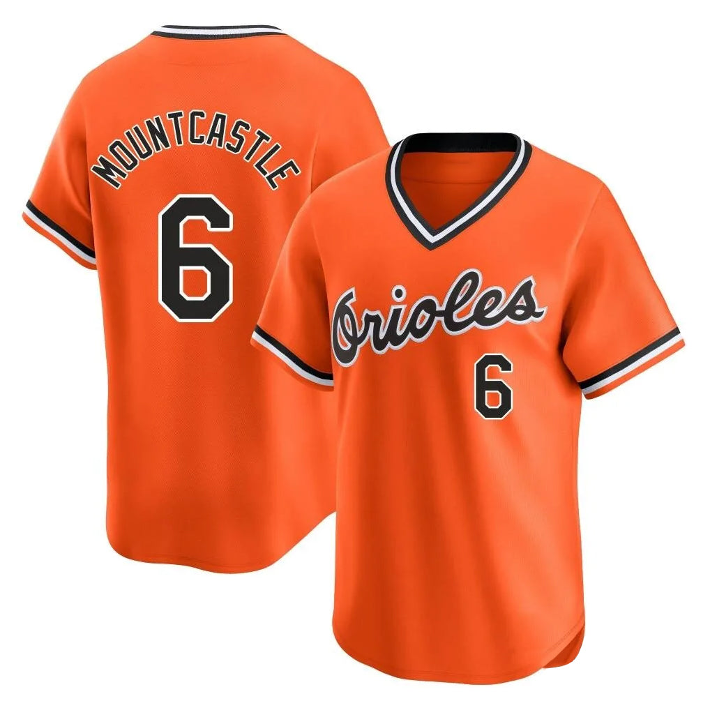 Punc B.Orioles #6 Ryan Mountcastle Player Orange T-shirt Limited Home Game Stitched Jerseys