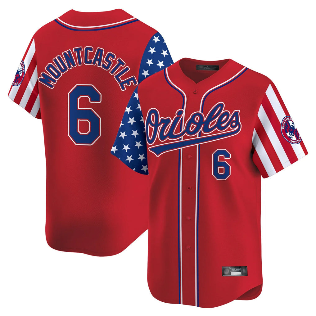 Punc B.Orioles #6 Ryan Mountcastle Player Red Independence Day Vapor Premier Limited Home Game Stitched Jerseys