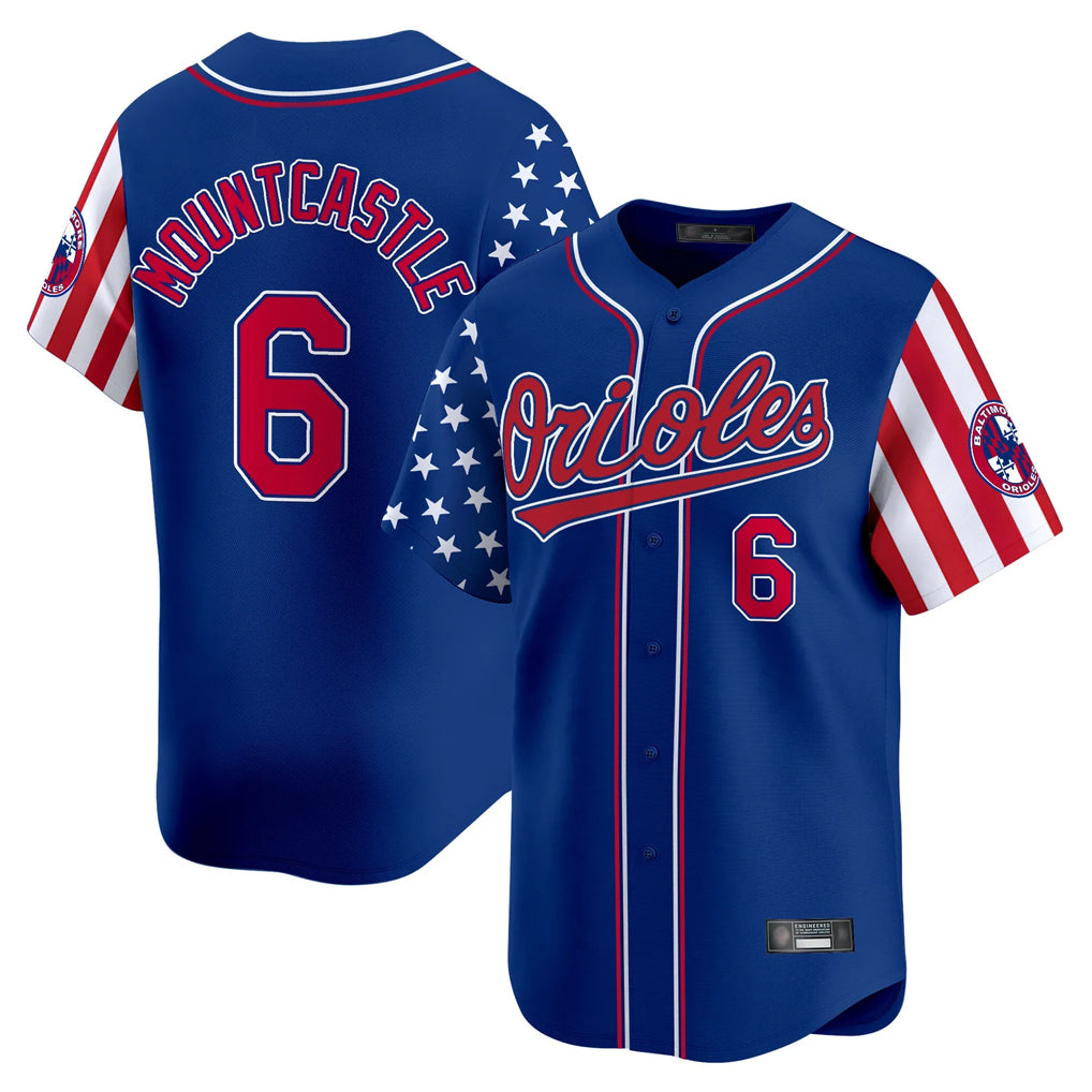 Punc B.Orioles #6 Ryan Mountcastle Player Royal Independence Day Vapor Premier Limited Home Game Stitched Jerseys