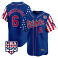 Punc B.Orioles #6 Ryan Mountcastle Player Royal USA 250 Independence Day Vapor Premier Limited Home Game Stitched Jerseys