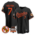 Punc B.Orioles #7 Jackson Holliday Player Black 30th Anniversary of 2131 Home Game Stitched Jerseys