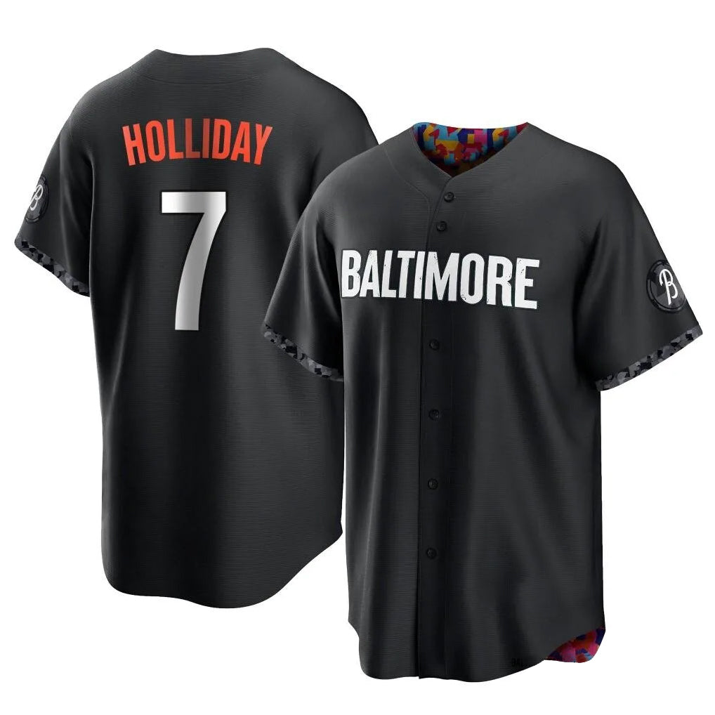 Punc B.Orioles #7 Jackson Holliday Player Black City Connect Home Game Stitched Jerseys