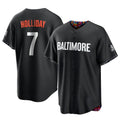 Punc B.Orioles #7 Jackson Holliday Player Black City Connect Home Game Stitched Jerseys