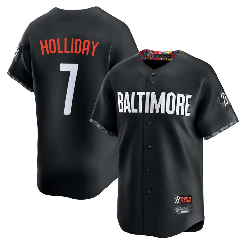 Punc B.Orioles #7 Jackson Holliday Player Black City Connect Limited Home Game Stitched Jerseys