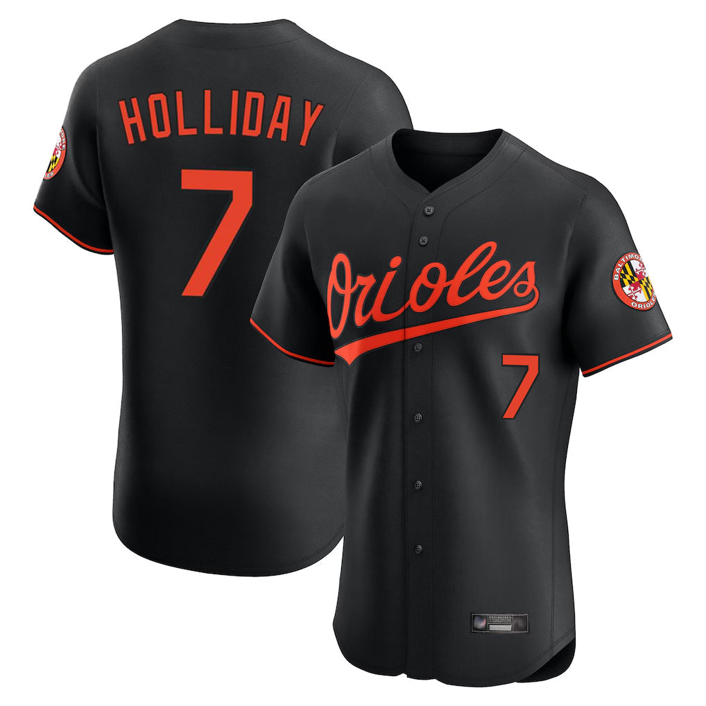 Punc B.Orioles #7 Jackson Holliday Player Black Limited Elite Home Game Stitched Jerseys